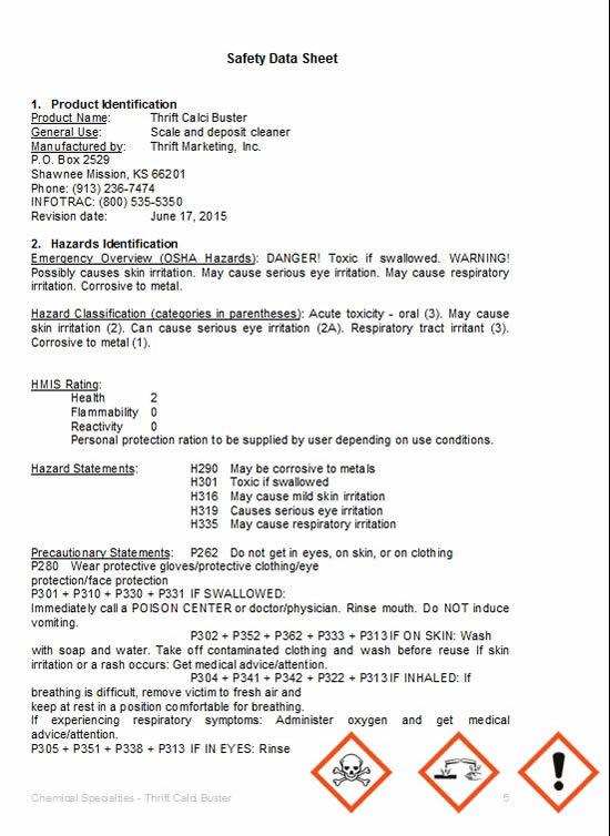 Calcibuster data sheet 1